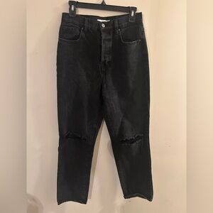 PacSun Women's Sz 28 Black Distressed Dad Jeans 5 Button Closure